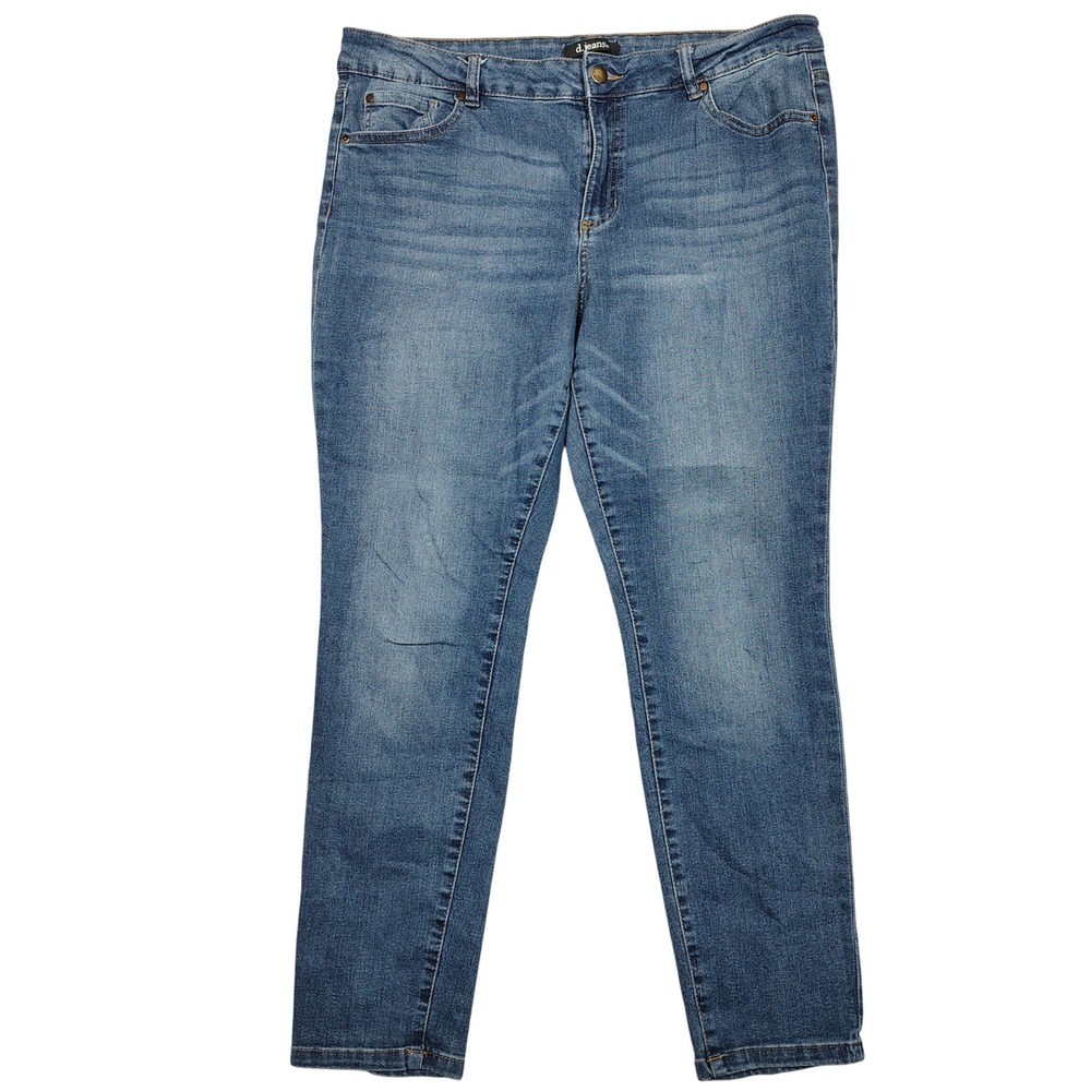 d.jeans Skinny Jeans Womens 14 Stretch Medium Wash Blue Solid